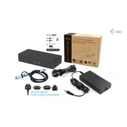 i-tec CADUAL4KDOCKPD2 dokstacija Vadu USB 3.2 Gen 1 (3.1 Gen 1) Type-C Melns