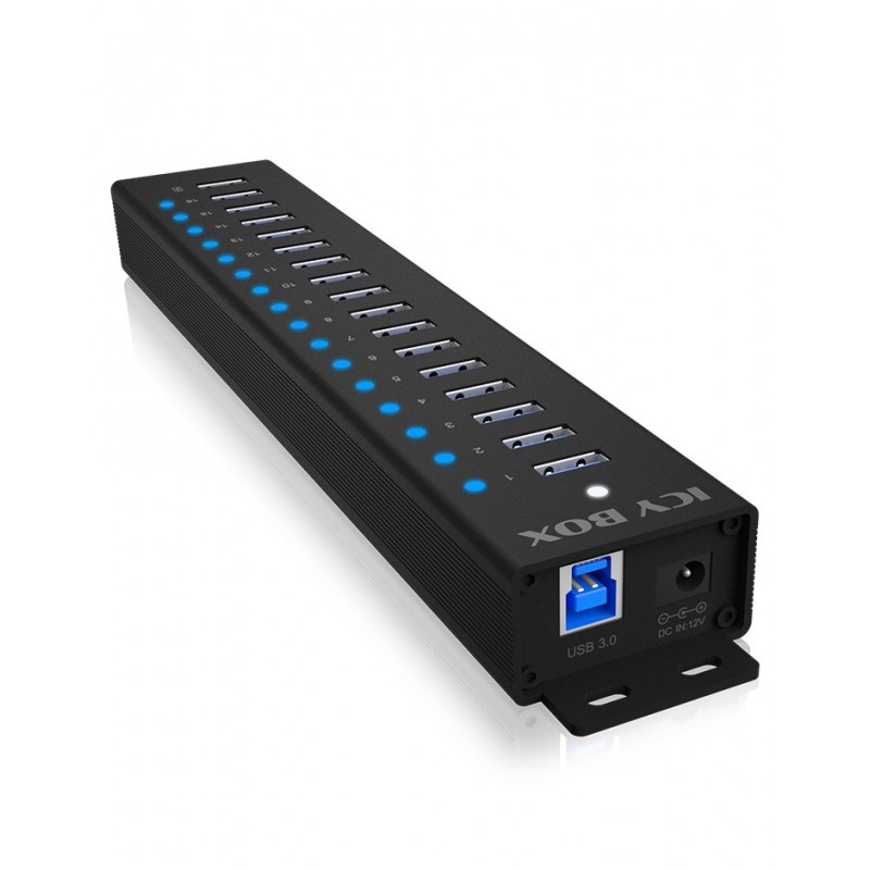 ICY BOX IB-HUB1717-U3 USB 3.2 Gen 1 (3.1 Gen 1) Type-A 5000 Mbit s Melns