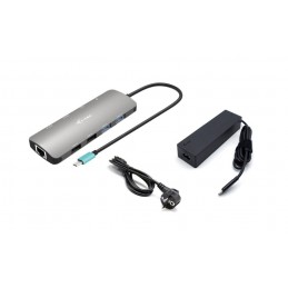 i-tec Metal C31NANOHDM2D100 dokstacija Vadu USB 3.2 Gen 1 (3.1 Gen 1) Type-C Pelēks