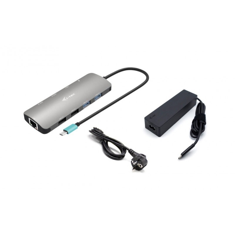 i-tec Metal C31NANOHDM2D100 dokstacija Vadu USB 3.2 Gen 1 (3.1 Gen 1) Type-C Pelēks