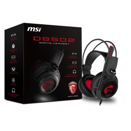 MSI DS502 GAMING HEADSET austiņas un brīvroku komplekts Vadu Speļu Melns, Sarkans