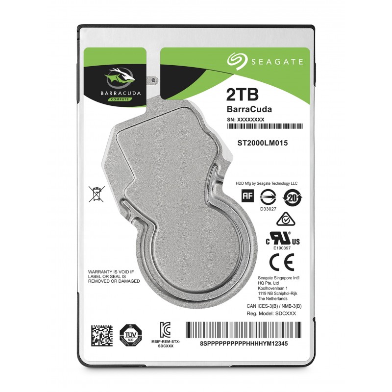 Seagate Barracuda 2.5" cietā diska draiveris 2 TB 5400 RPM 128 MB 2.5" Serial ATA III