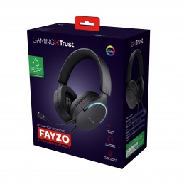 Trust GXT 490 FAYZO Austiņas Vadu Speļu USB Type-A Melns