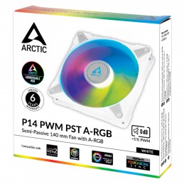 ARCTIC P14 PWM PST A-RGB Datora korpusam Ventilators 14 cm Balts 1 pcs