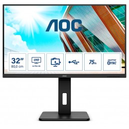 AOC P2 U32P2 monitori 80 cm (31.5") 3840 x 2160 pikseļi 4K Ultra HD LED Melns