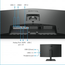 BenQ PD3205U monitori 80 cm (31.5") 3840 x 2160 pikseļi 4K Ultra HD LCD Melns