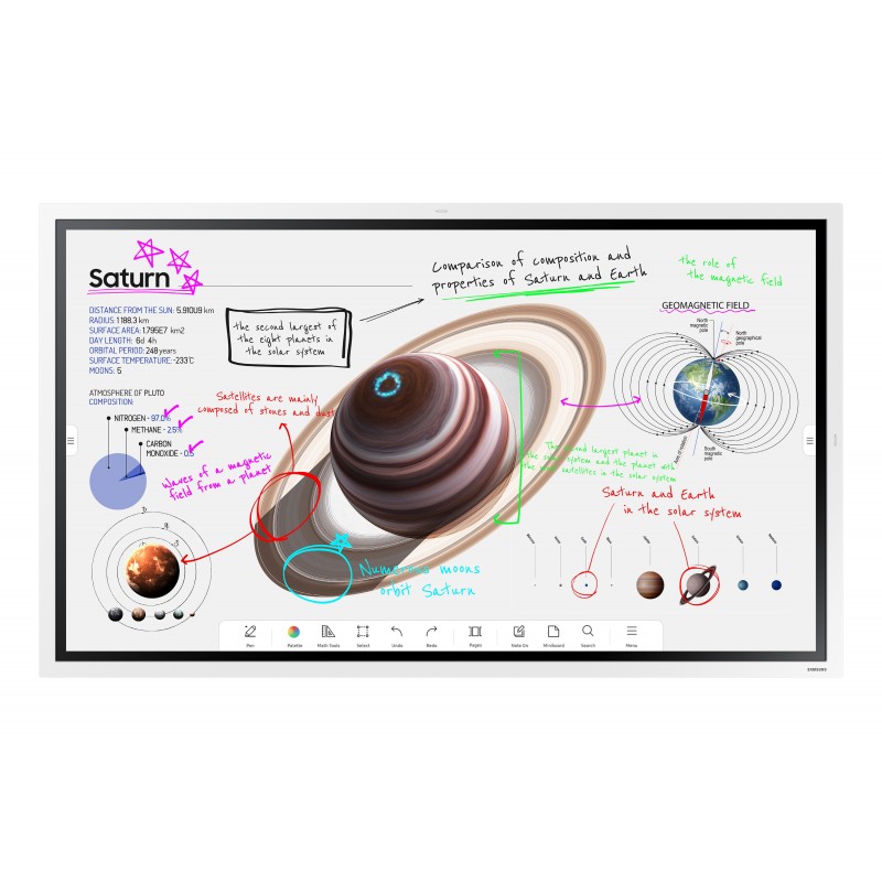 Samsung WM55B interactive whiteboard 139,7 cm (55") 3840 x 2160 пикселей Сенсорный экран Серый, Белый