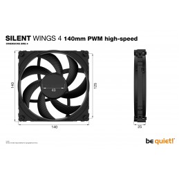 be quiet! SILENT WINGS 4 | 140mm PWM high-speed Корпус компьютера Вентилятор 14 cm Черный 1 шт