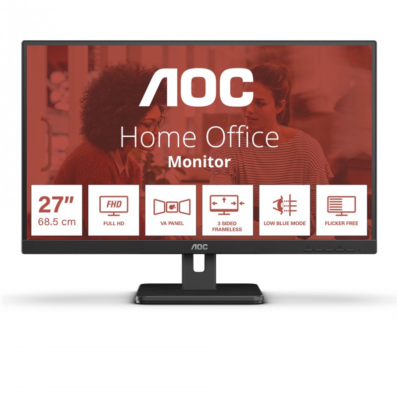 AOC 27E3UM BK monitori 68,6 cm (27") 1920 x 1080 pikseļi Full HD Melns