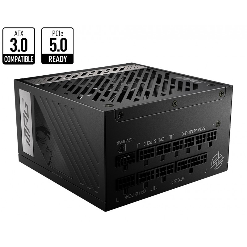 MSI MPG A850G PCIE5 barošanas avotu vienība 850 W 24-pin ATX ATX Melns