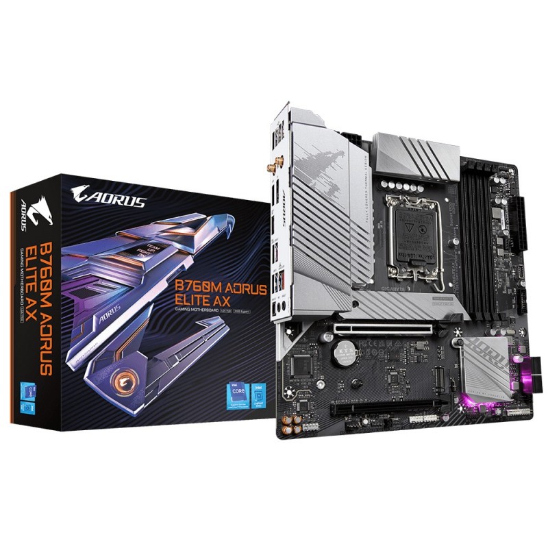 GIGABYTE B760M AORUS ELITE AX материнская плата Intel B760 Express LGA 1700 Микро ATX