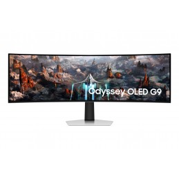 Samsung G93SC monitori 124,5 cm (49") 5120 x 1440 pikseļi Dual QHD OLED Sudrabs