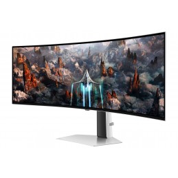 Samsung G93SC monitori 124,5 cm (49") 5120 x 1440 pikseļi Dual QHD OLED Sudrabs