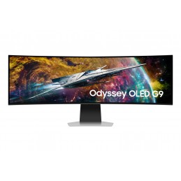 Samsung G95SC monitori 124,5 cm (49") 5120 x 1440 pikseļi Dual QHD OLED Sudrabs