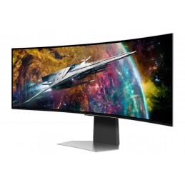 Samsung G95SC monitori 124,5 cm (49") 5120 x 1440 pikseļi Dual QHD OLED Sudrabs