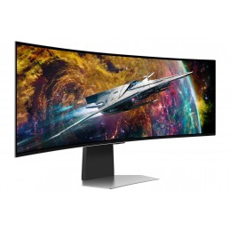 Samsung G95SC monitori 124,5 cm (49") 5120 x 1440 pikseļi Dual QHD OLED Sudrabs