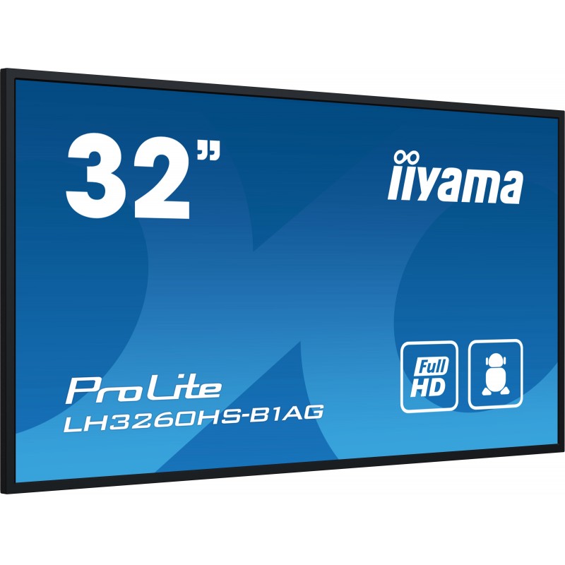 iiyama LH3260HS-B1AG ceļrāžu displejs Digitāls A-tipa displejs 80 cm (31.5") LED Wi-Fi 500 cd m² Full HD Melns Iebūvētais