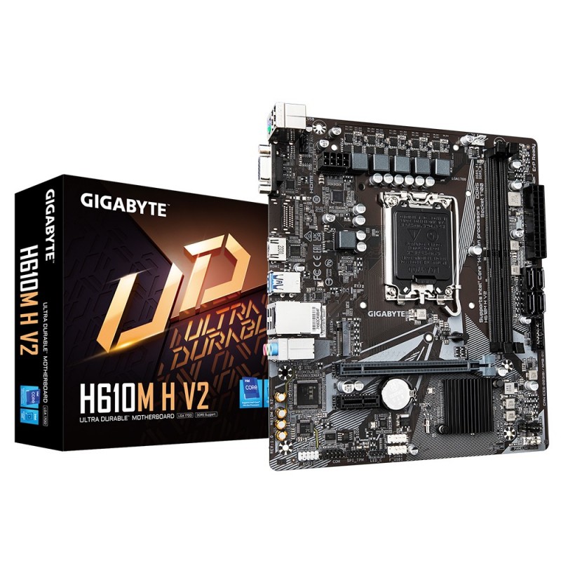 GIGABYTE H610M H V2 mātes plate Intel H610 Express LGA 1700 mikro ATX