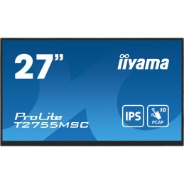 iiyama ProLite T2755MSC-B1 monitori 68,6 cm (27") 1920 x 1080 pikseļi Full HD LED Skārienjūtīgais ekrāns Galda virsma Melns