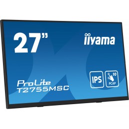 iiyama ProLite T2755MSC-B1 monitori 68,6 cm (27") 1920 x 1080 pikseļi Full HD LED Skārienjūtīgais ekrāns Galda virsma Melns