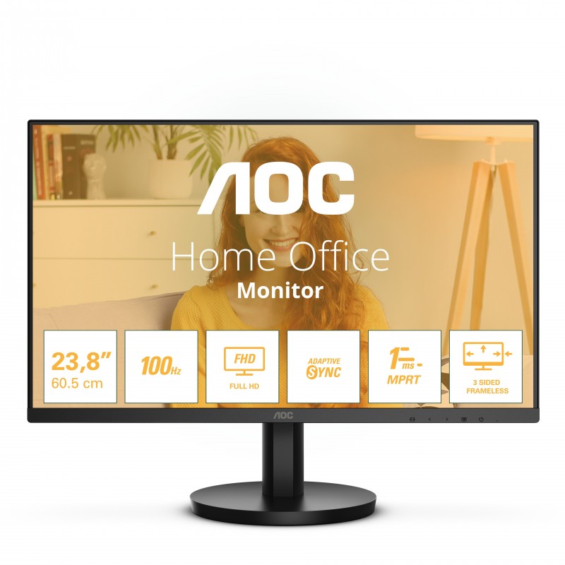 AOC 24B3HMA2 монитор для ПК 60,5 cm (23.8") 1920 x 1080 пикселей Full HD LED Черный