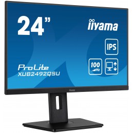 iiyama ProLite XUB2492QSU-B1 monitori 60,5 cm (23.8") 2560 x 1440 pikseļi Wide Quad HD LED Melns