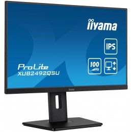 iiyama ProLite XUB2492QSU-B1 monitori 60,5 cm (23.8") 2560 x 1440 pikseļi Wide Quad HD LED Melns