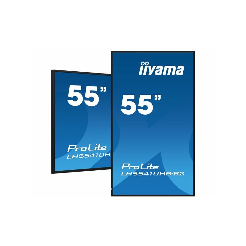 iiyama LH5541UHS-B2 информационный дисплей Киоск 138,7 cm (54.6") ЖК 500 cd m² 4K Ultra HD Черный Встроенный процессор 18 7