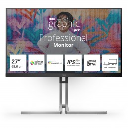 AOC Q27U3CV monitori 68,6 cm (27") 2560 x 1440 pikseļi 4K Ultra HD LCD Melns