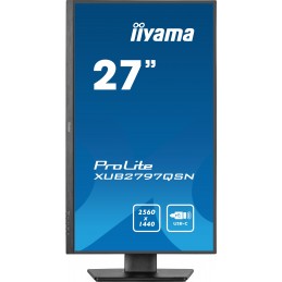 iiyama ProLite XUB2797QSN-B1 monitori 68,6 cm (27") 2560 x 1440 pikseļi Wide Quad HD LED Melns