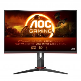 AOC G2 C27G2Z3 BK monitori 68,6 cm (27") 1920 x 1080 pikseļi Full HD LED Melns, Sarkans