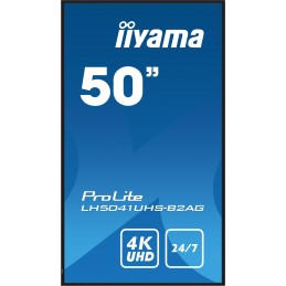 iiyama LH5041UHS-B2AG ceļrāžu displejs Plakans digitālā displeja panelis 127 cm (50") LCD 500 cd m² 4K Ultra HD Melns 24 7