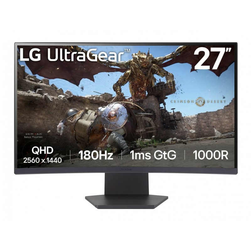 LG 27GS60QC-B monitori 68,6 cm (27") 2560 x 1440 pikseļi Full HD LCD Melns