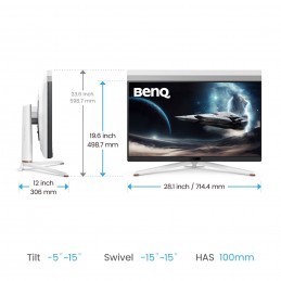 BenQ EX321UX monitori 80 cm (31.5") 3840 x 2160 pikseļi 4K Ultra HD LED Balts