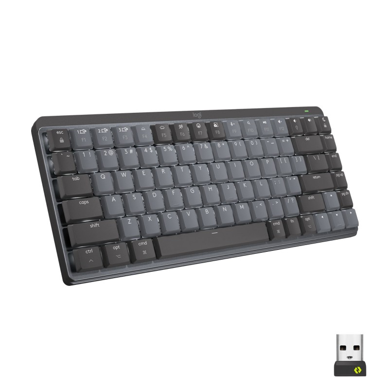 Logitech MX Mini Mechanical клавиатура Офисная РЧ беспроводной + Bluetooth QWERTY Международный американский стандарт Графит,