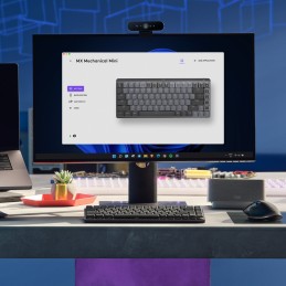 Logitech MX Mini Mechanical клавиатура Офисная РЧ беспроводной + Bluetooth QWERTY Международный американский стандарт Графит,