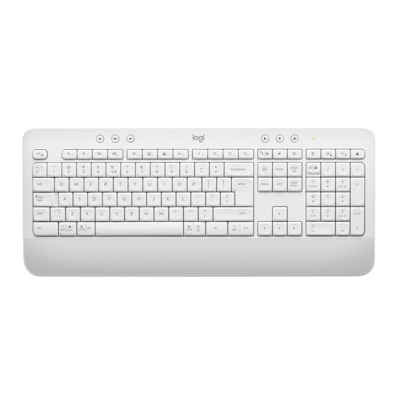 Logitech Signature K650 tastatūra Birojs Bluetooth sistēma QWERTY US International Balts