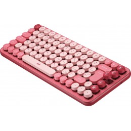 Logitech POP Keys tastatūra Universāls RF bezvadu sakari + Bluetooth QWERTY Krievu Burgundietis, Rozā, Rožu