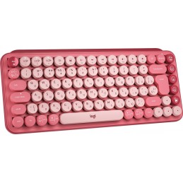 Logitech POP Keys tastatūra Universāls RF bezvadu sakari + Bluetooth QWERTY Krievu Burgundietis, Rozā, Rožu