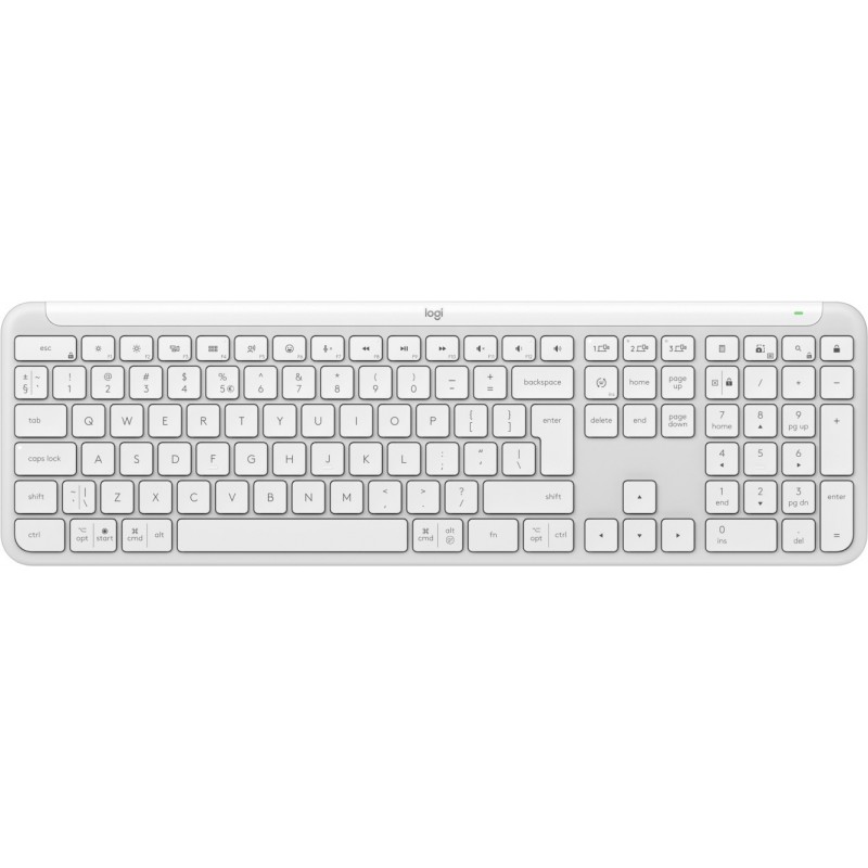 Logitech K950 Signature Slim tastatūra Birojs RF bezvadu sakari + Bluetooth QWERTY US International Balts