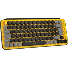 Logitech POP Keys tastatūra Universāls RF bezvadu sakari + Bluetooth QWERTY Krievu Melns, Pelēks, Dzeltens