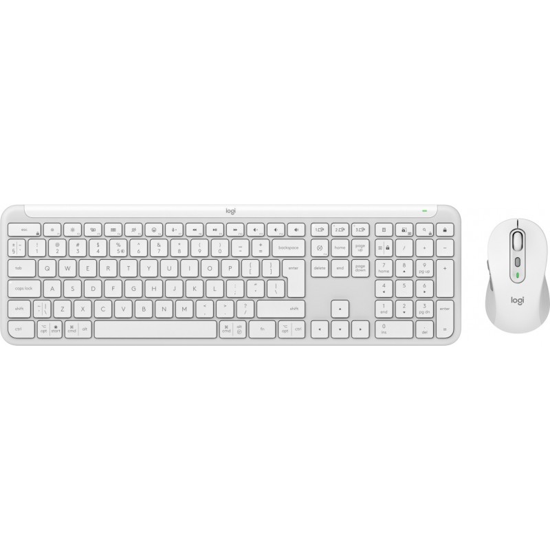 Logitech MK950 Signature Slim tastatūra Pele iekļauta Birojs RF bezvadu sakari + Bluetooth QWERTY US International Balts