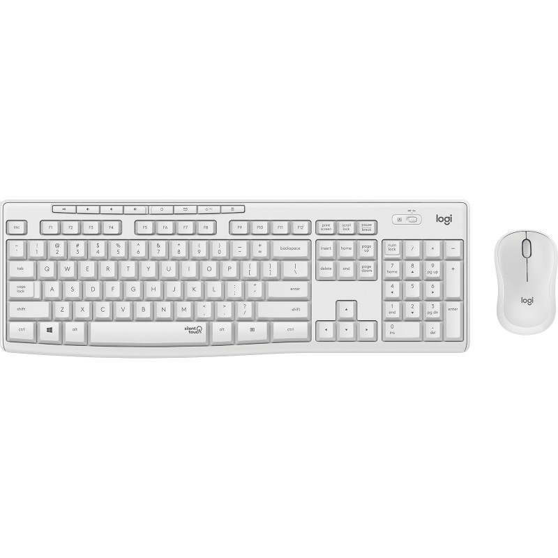 Logitech MK295 Silent Wireless Combo tastatūra Pele iekļauta Birojs RF Bezvadu QWERTY Ziemeļvalstu Balts