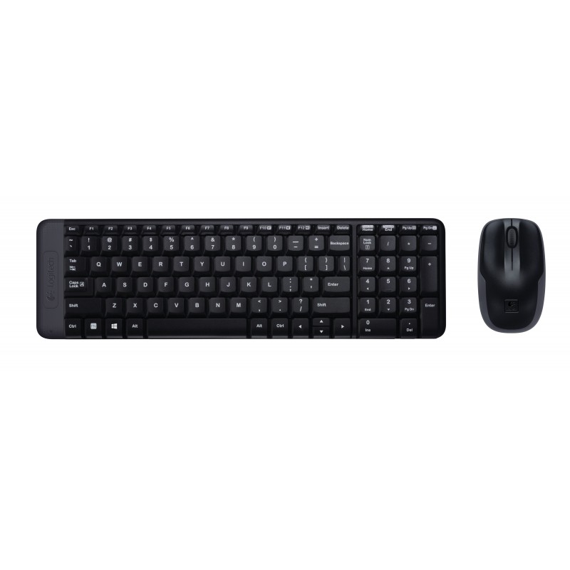 Logitech Wireless Combo MK220 tastatūra Pele iekļauta Birojs RF Bezvadu QWERTY US International Melns