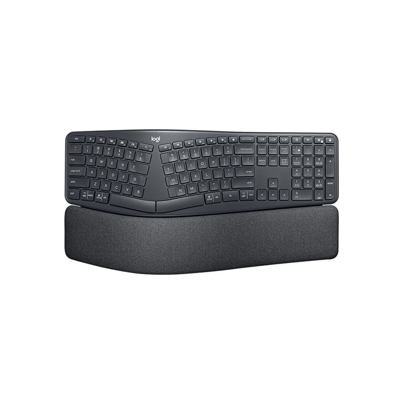 Logitech Ergo K860 tastatūra Birojs RF bezvadu sakari + Bluetooth QWERTY Ziemeļvalstu Grafīts