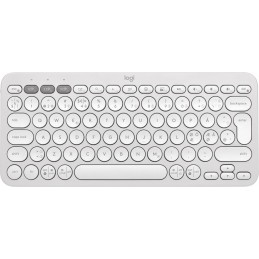 Logitech Pebble Keys 2 K380s tastatūra Universāls RF bezvadu sakari + Bluetooth QWERTY Dāņu, Somu, Norvēģu, Zviedru Balts