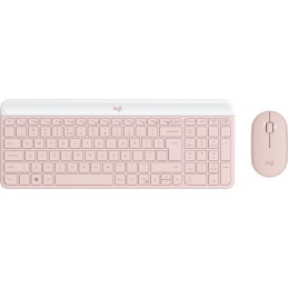 Logitech MK470 Slim Combo tastatūra Pele iekļauta Birojs RF Bezvadu QWERTY US International Rozā