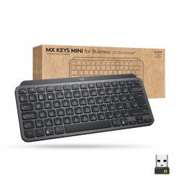 Logitech Mx Keys Mini For Business tastatūra Birojs RF bezvadu sakari + Bluetooth QWERTY Angļu Grafīts