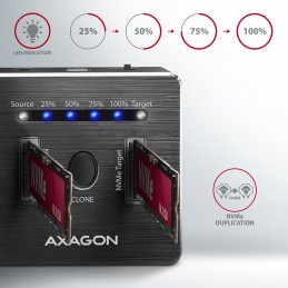 Axagon ADSA-M2C HDD SSD dokstacija USB 3.2 Gen 2 (3.1 Gen 2) Type-C