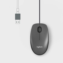 Logitech M100 компьютерная мышь Офисная Для обеих рук USB тип-A Оптический 1000 DPI